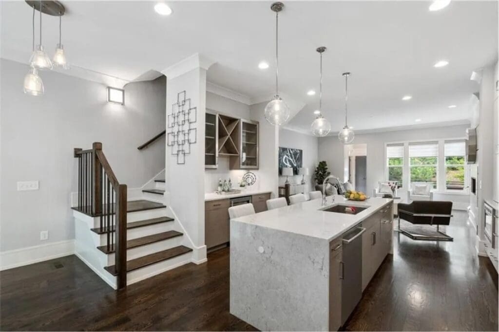 009_Kitchen island with stairs 3555 Blair Cir Blackburn Row Lot 8-min